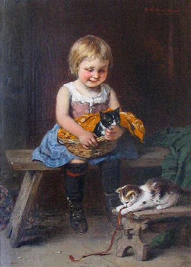 GOES, Hugo van der Meine Katzenlieblinge Sweden oil painting art